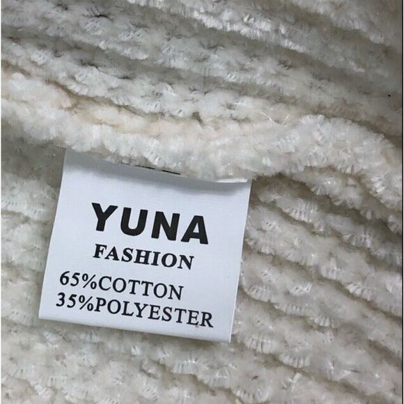 Ivory Chenille Knit Open Front Long Cardigan - Picture 10 of 10